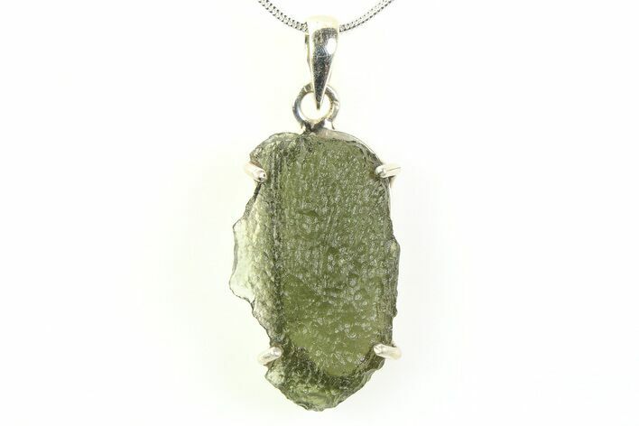 Green Moldavite Tektite Pendant ( g) - Czech Republic #359271
